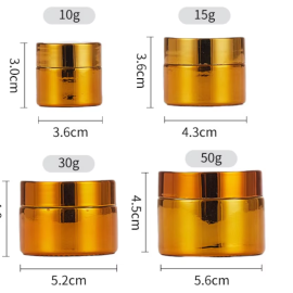 5g 10g 20g 30g 50g Uv Plated Gold Cosmetic Packaging Glass Skin Care Cream Jar Cosmetic Glass Jars With Cap