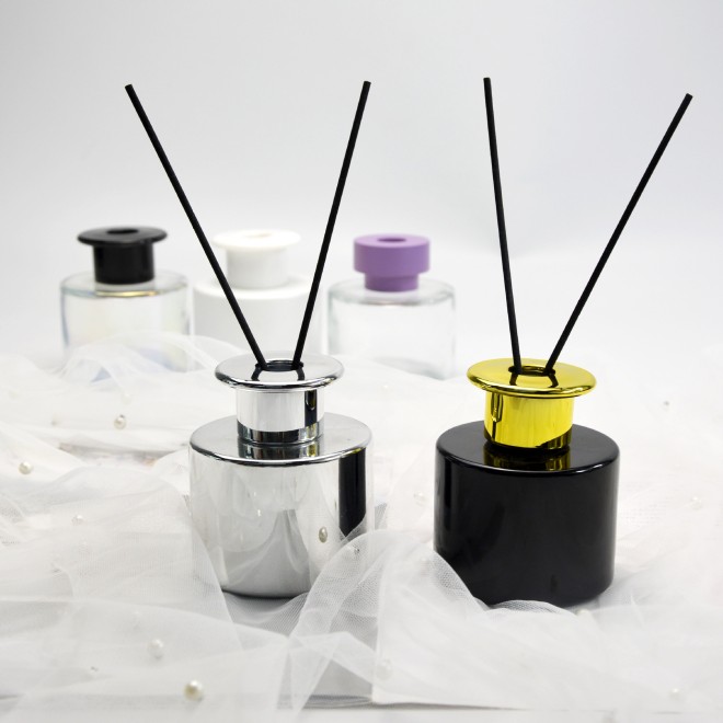 Fireless Aromatherapy Round Perfume Diffusion Bottle Glass Aroma Reed Diffuser Bottle  With Box