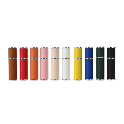 5ml Perfume Portioning Bottles, Leather High-end Cosmetic Spray Empty , Glass Inner Liner Portable