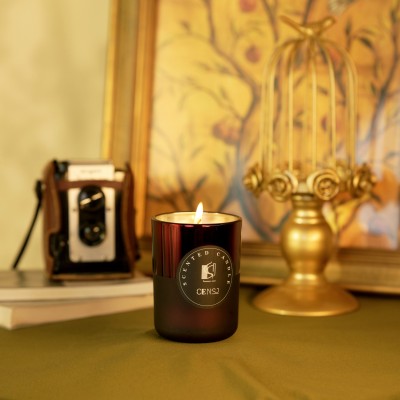 Wholesale Unlabeled 8oz Luxury Private Label Vanilla Soy Wax Decorative Electroplate Rose Gold Scented Candle with Gift Box