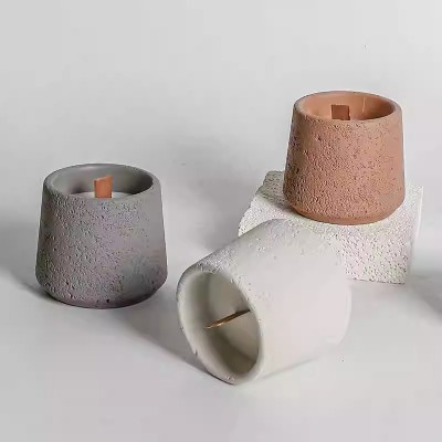 Cross-border Lengshan Series Cement Aromatherapy Candle Cup DIY Fire-free SPAR Indoor Romantic Lasting Fragrance Accompanying Ce