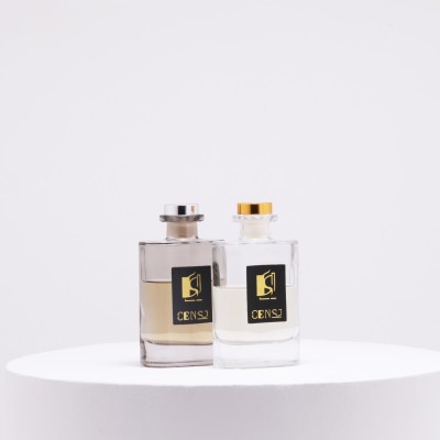 Private Label Hot Sale Square Shape Empty Jar Home Fragrance Glass Aroma Bottle Reed Diffuser