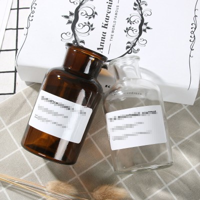 Large Quantity Chemical Laboratory Wide Mouth Modern Large Reed Diffuser Clear Glass Flower Aroma Reed Diffuser Bottle