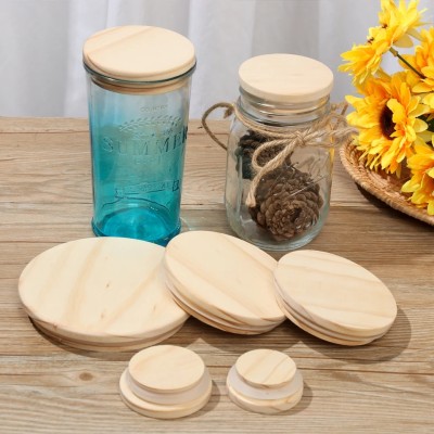 Various Sizes Reusable Wooden Wide Mouth Mason Jar Lids Kitchen Organization Bottle Sealing Caps Canning Storage Closures