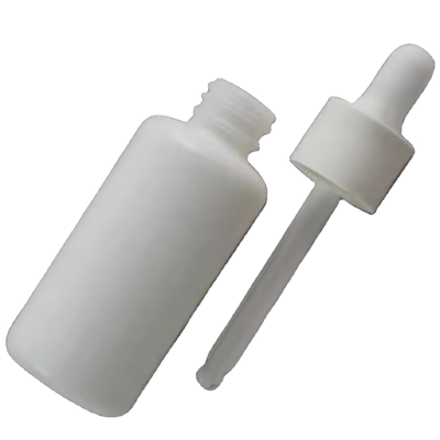 Wholesale 30ml Round Glass Essential Oil Skincare Porcelain White Perfume Bottle with Dropper