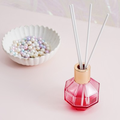 Screen Printing Round White Glass Empty Perfume Reed Diffuse Glass Bottle for Home