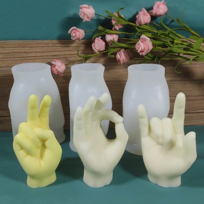 Silicone Candle Mold DIY Creative Ok Cake Mould Resin Moulds Soap Moulds Gesture Aromatherapy Candle Mold