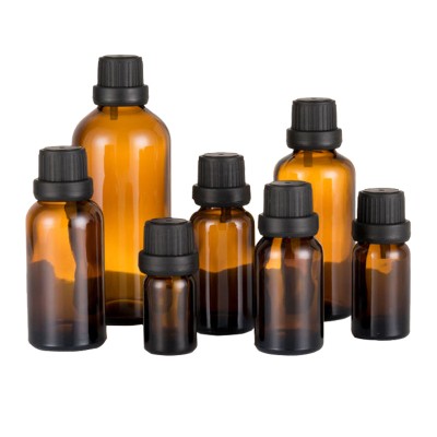 5ml 10ml 15ml 30ml 50ml 100ml Clear Blue Green Amber Glass Essential Oil Bottle With Tamper Evident Cap and Orifice Reducer