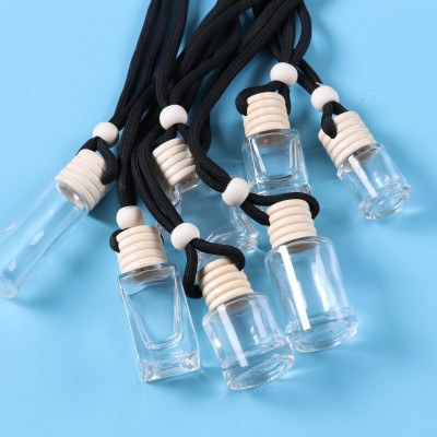 Empty Air Freshener Refillable Glass Reed Diffuser Bottle Scent Oil Aroma Hanging Pendant Car Perfume
