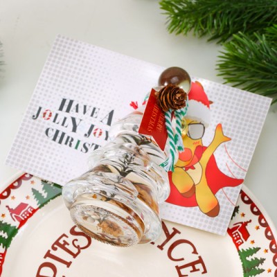 Unique Christmas-Tree-Shaped Aroma Glass Reed Diffuser Bottle 80ml Aromatherapy Essential Oil