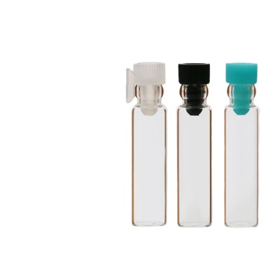 Hot Sale 1ml Amber Perfume Testing Glass Vials 1ml Glass Perfume Testing Bottle With Lid
