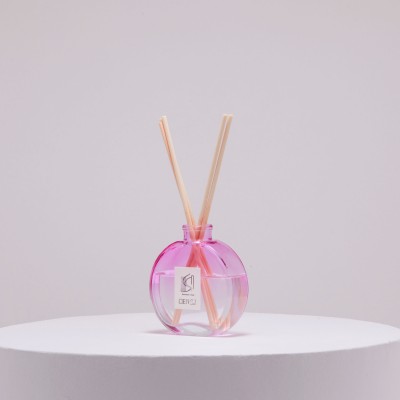 New Arrival Latest Design Round Fragrance Glass Aroma Unique Luxury Reed Diffuser Amber