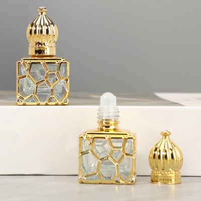 Custom Arabian Oil Bottle Gold Engraving Cylinder Oil Bottle 6ml10ml