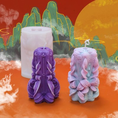 Art Style Luxury Silicone Candle Molds DIY Flower Candles Soap Plaster Decoration Silicone Mold for Candle Making