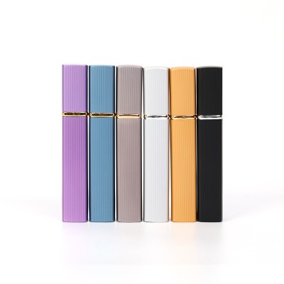 12ml Square Perfume Spray Bottle, Aluminum Foil Shell, Glass Inner Liner, Portioning , Portable , Empty