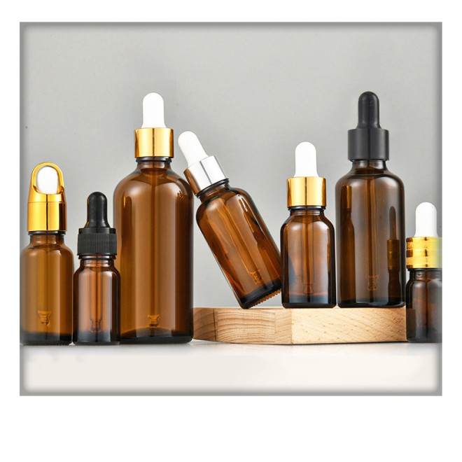 Tea-colored Glass Essential Oil Bottle, 30ml Perfume Portioned , Essence , 10 Empty , Travel