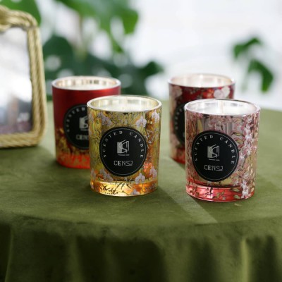 10oz Thick Bottom Brandless Wholesale Soy Wax Organic Luxury Floral Essential Oil Scented Candles with Candle Jars