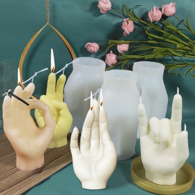 Silicone Candle Mold DIY Creative Ok Cake Mould Resin Moulds Soap Moulds Gesture Aromatherapy Candle Mold