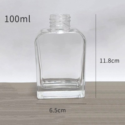 Square Flat Aroma Bottle Transparent Glass Bathroom Expanding Container European Style Simple Home Dec