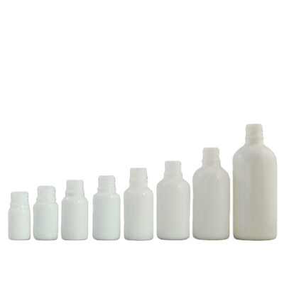 Wholesale 30ml Round Glass Essential Oil Skincare Porcelain White Perfume Bottle with Dropper