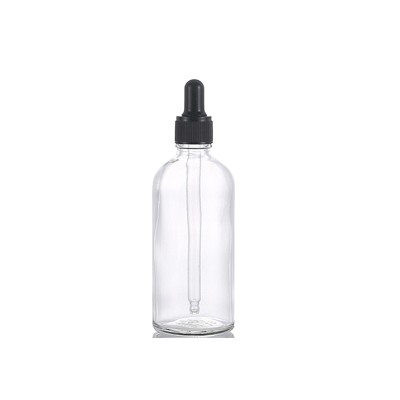 18-410 European Standard 100ml Multifunctional Unique Transparent Amber Glass Bottles with Dropper for Essential Oil