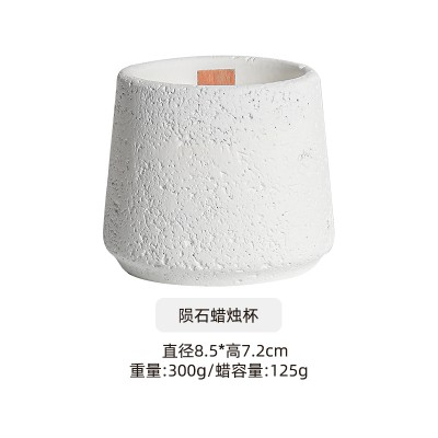 Cross-border Lengshan Series Cement Aromatherapy Candle Cup DIY Fire-free SPAR Indoor Romantic Lasting Fragrance Accompanying Ce