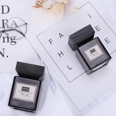 in stock High-end Wooden Cover Square Glass Aroma Bottle Home Bedroom Ornaments Car-mounted Hotel Without Fire