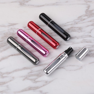 Bottom Filling 8ml 5ml Mini Refillable Perfume Bottles Travel Sized Aluminum Perfume Atomizer Spray Bottle