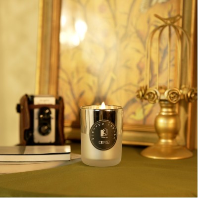 Wholesale Unlabeled 8oz Luxury Private Label Vanilla Soy Wax Decorative Electroplate Rose Gold Scented Candle with Gift Box