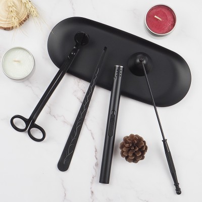 Candle Wick Candle Scissors Snuffer Wick Trimmer Dipper Candle Accessory Set Tools with Electric Lighter