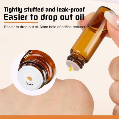 100pcs Essential Oil Bottles, 5ml Empty Glass Anointing , Small 5 Vial,