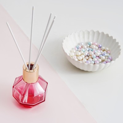 Screen Printing Round White Glass Empty Perfume Reed Diffuse Glass Bottle for Home