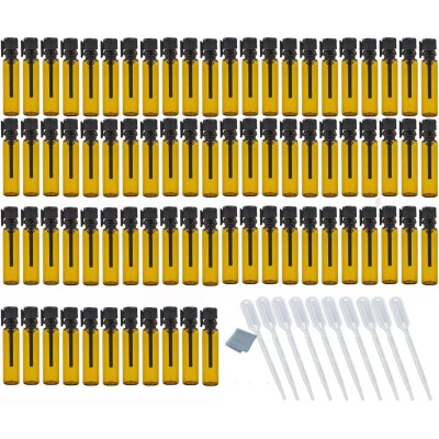 Stock 1ml 2ml Mini Glass Vial With Plastic Stopper Empty Glass Perfume Test Tube Sample Display Bottles