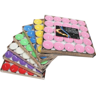 50 Pack 12g Unscented Paraffin Free Natural Tea Light White Pink Tea Candles