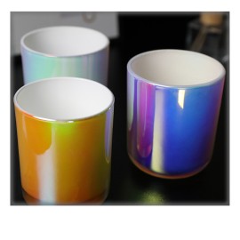 96110 Seven-color Electroplated Glass Candle Cup, Table , Plant Essential Oil Large Soybean Wax Aromatherapy