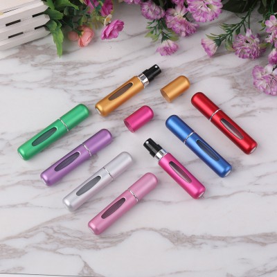 Bottom Filling 8ml 5ml Mini Refillable Perfume Bottles Travel Sized Aluminum Perfume Atomizer Spray Bottle