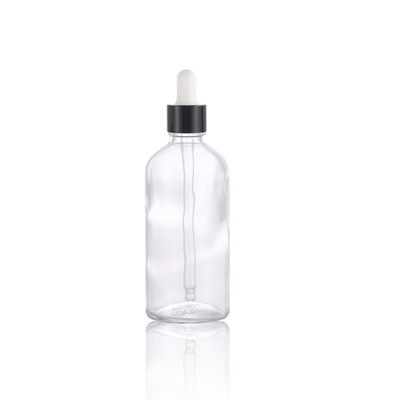 18-410 European Standard 100ml Multifunctional Unique Transparent Amber Glass Bottles with Dropper for Essential Oil