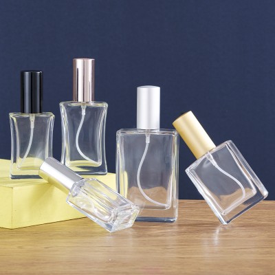Factory Wholesale Classic Perfume Bottle Glass Empty Screw Flat square 30ml50100