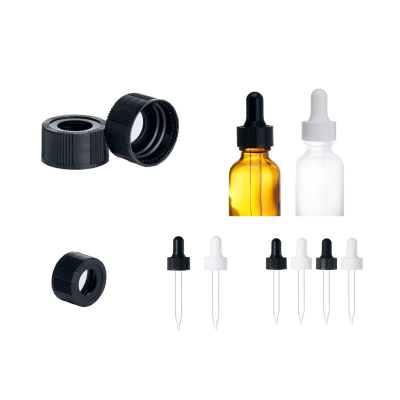 Hot Sale Glass Oil Dropper 18/410 20/410 Cosmetic Dropper Childproof Glass Dropper for Essential Oil Bottle