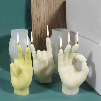 Silicone Candle Mold DIY Creative Ok Cake Mould Resin Moulds Soap Moulds Gesture Aromatherapy Candle Mold