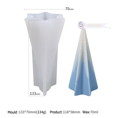 Pyramid Candle Silicone Mold DIY Geometric Cone Scented Candle Mold