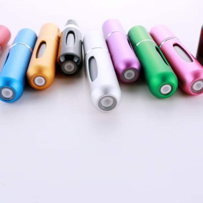 Bottom Filling 8ml 5ml Mini Refillable Perfume Bottles Travel Sized Aluminum Perfume Atomizer Spray Bottle