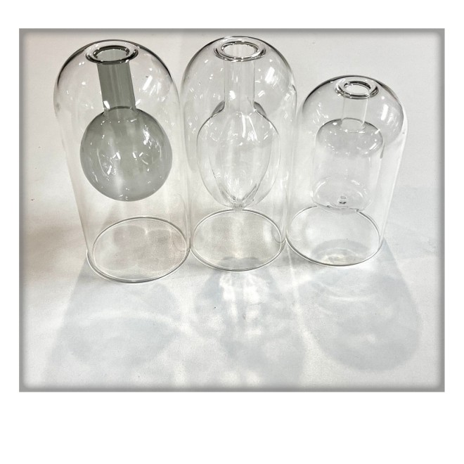 Hand Blown Double Layer Colorful Borosilicate Aromatherapy Empty Glass Fragrance Reed Diffuser Bottle 50ml 100 150