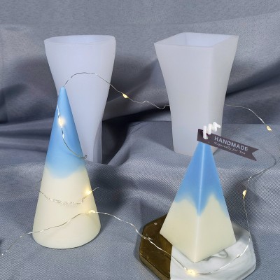 Pyramid Candle Silicone Mold DIY Geometric Cone Scented Candle Mold