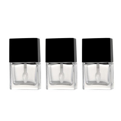 square 13ml Frosted Black Nail Polish Bottle Free Sample  for Nail Polish Personal