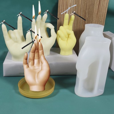 Silicone Candle Mold DIY Creative Ok Cake Mould Resin Moulds Soap Moulds Gesture Aromatherapy Candle Mold