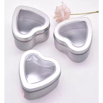 Metal Tea Tin Can Heart Box square Rectangle Aluminum Tin Medicine Cosmetic Candy Metal Box Jewelry Boxes