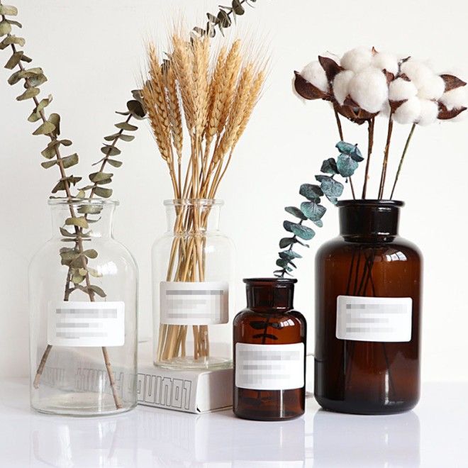Large Quantity Chemical Laboratory Wide Mouth Modern Large Reed Diffuser Clear Glass Flower Aroma Reed Diffuser Bottle
