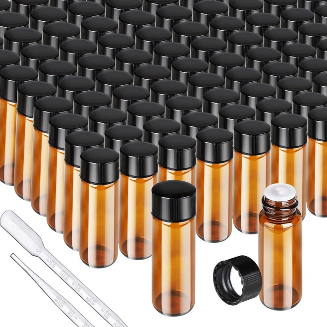 100pcs Essential Oil Bottles, 5ml Empty Glass Anointing , Small 5 Vial,