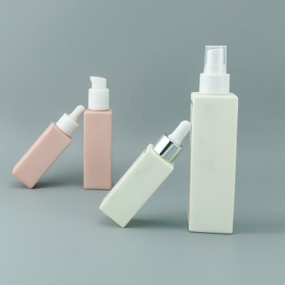 Hot Sale 30ml 50 100 120 square Glass Bottle with Droppers and Pumps Wholesale